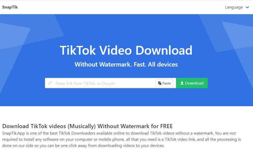 Snaptik: Download Video dan Lagu TikTok Tanpa Watermark