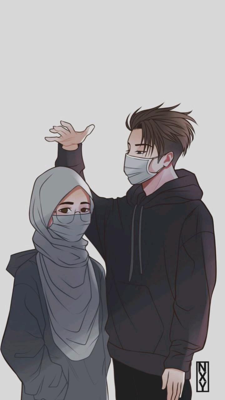 Gambar Kartun Hijab Pasangan