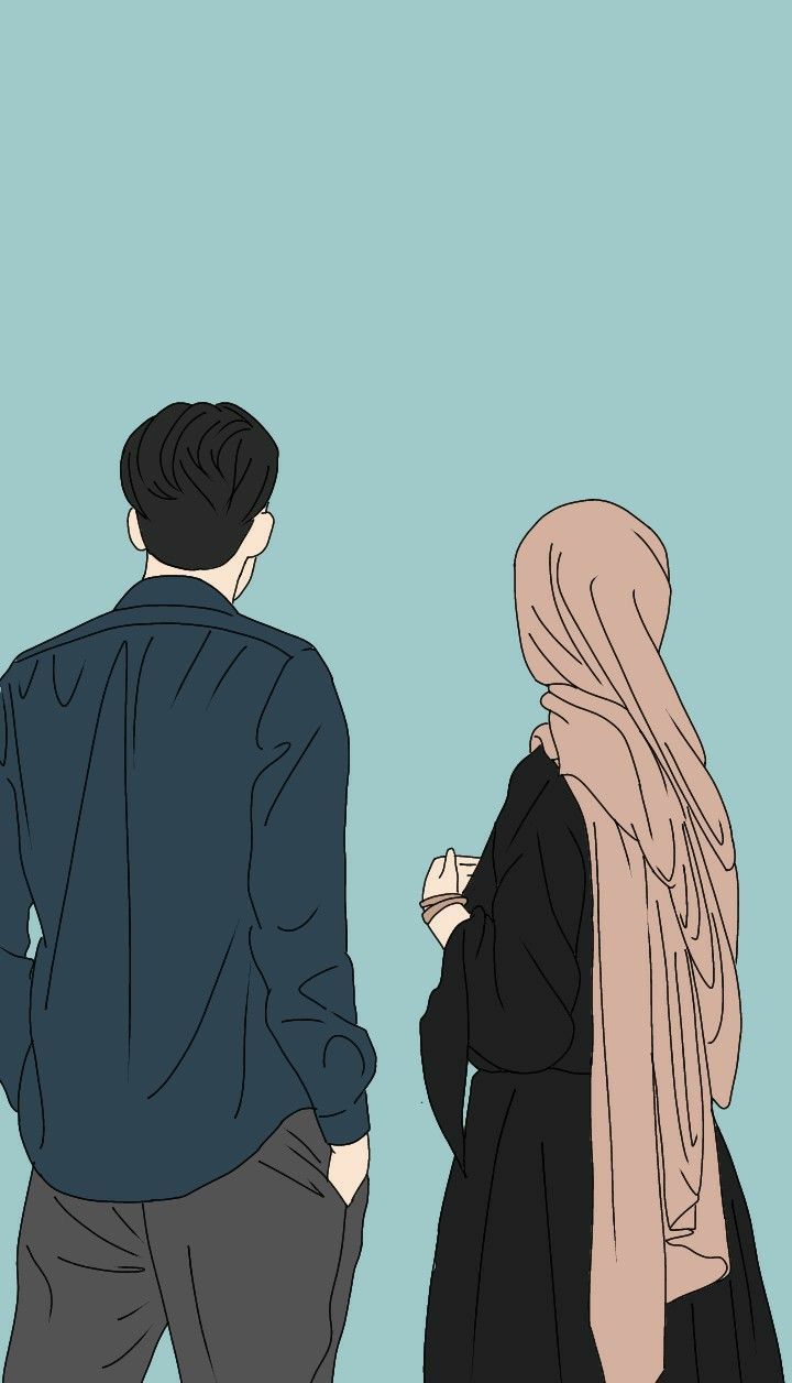 Gambar Kartun Hijab Pasangan