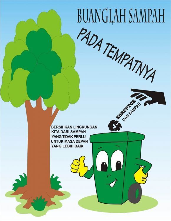 Contoh Gambar Poster Lingkungan Yang Mudah Digambar