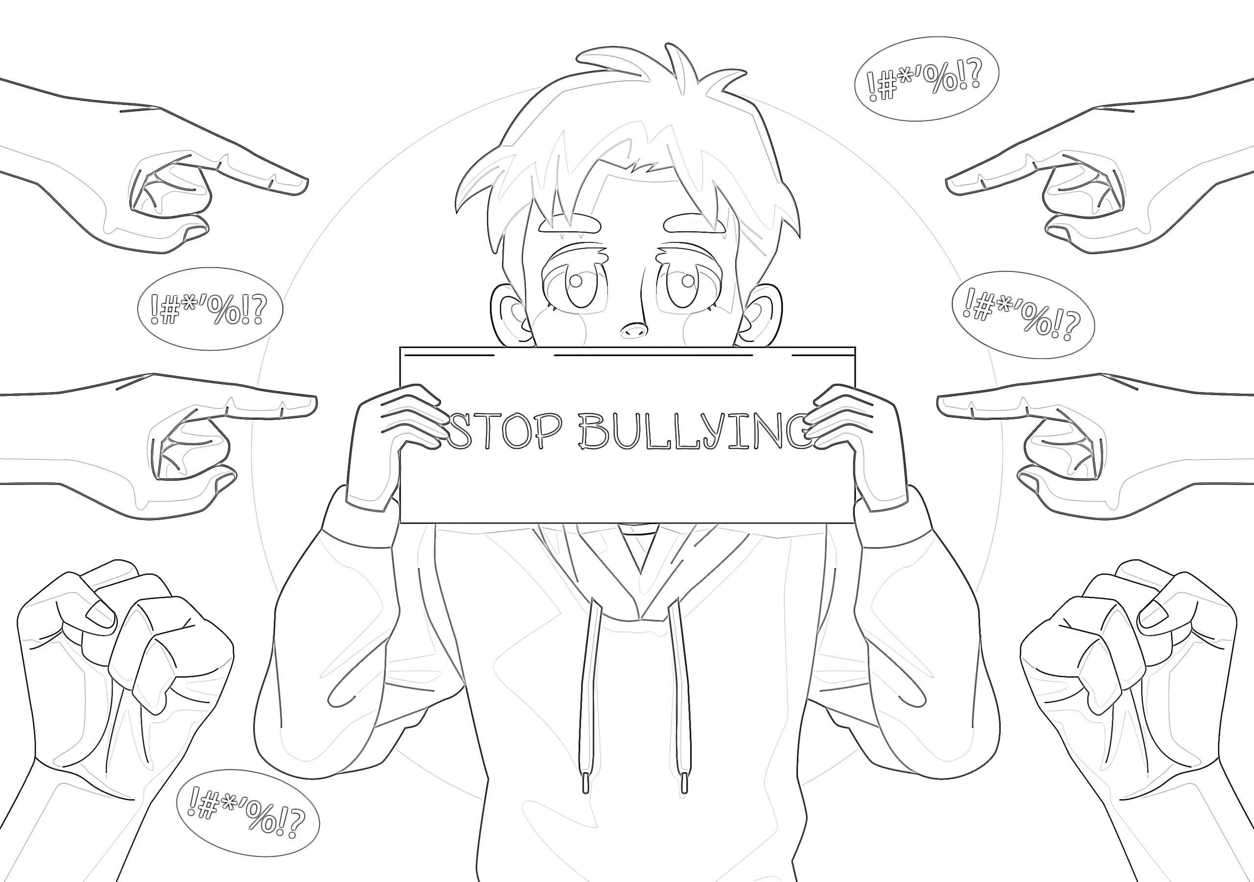 Contoh Poster Stop Bullying yang Mudah Digambar