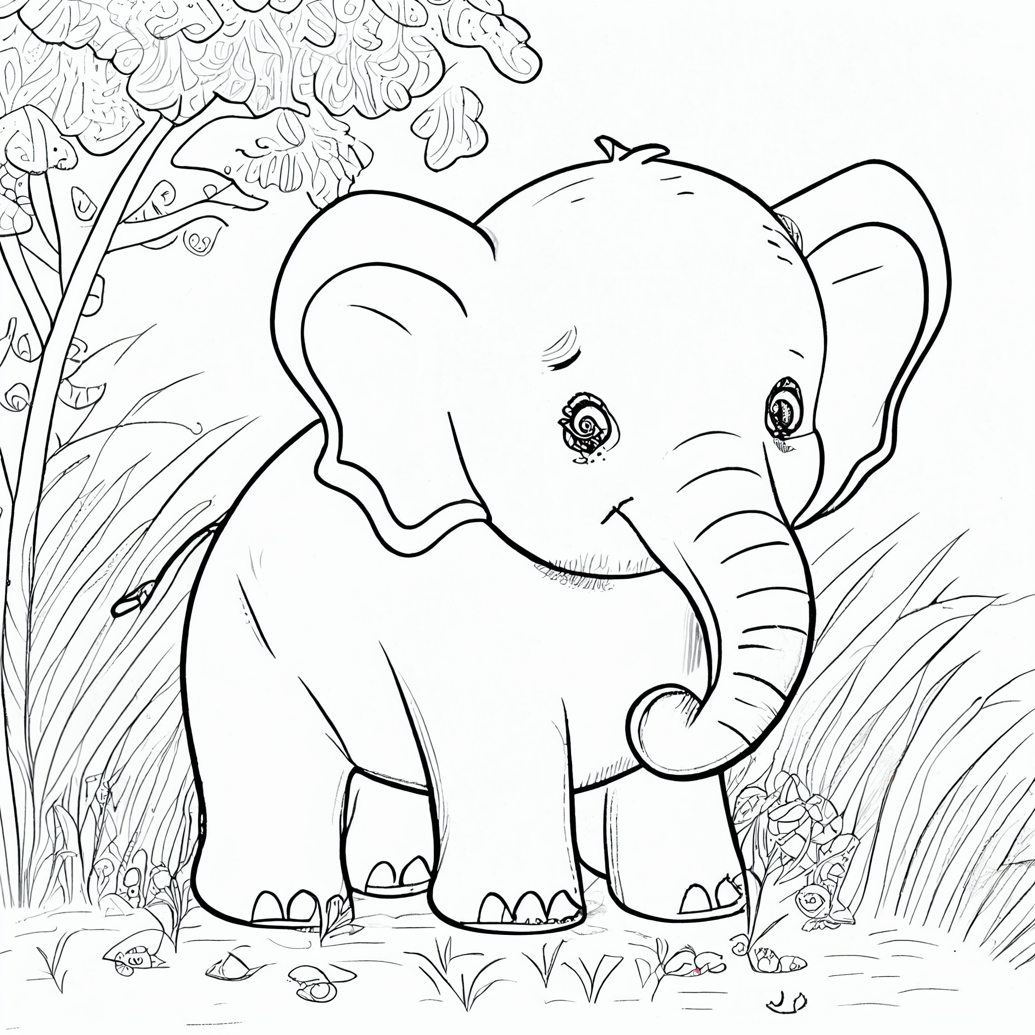 Contoh Gambar Sketsa Gajah