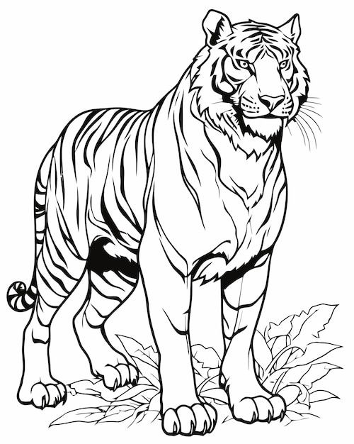 Gambar Sketsa Harimau