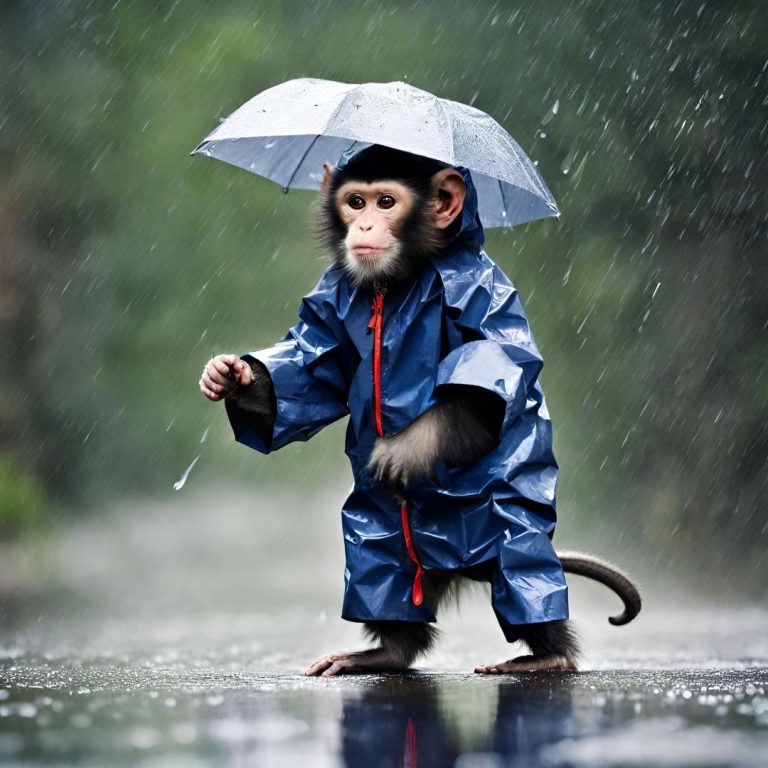Kumpulan Foto Monyet Pake Jas Hujan Asli Kualitas HD